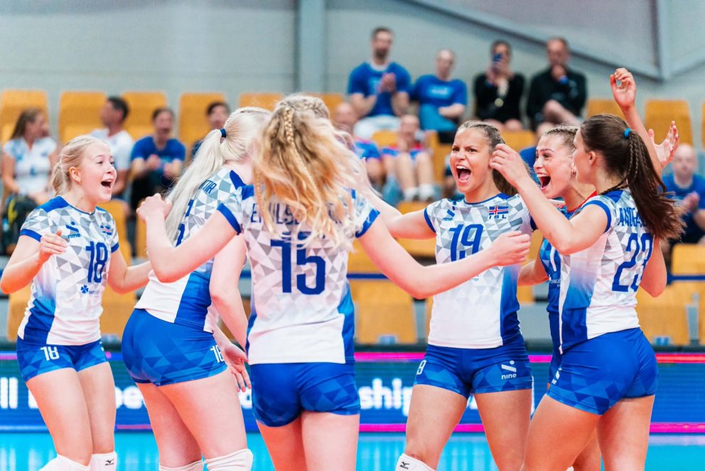 Inga Björg Brynjúlfsdóttir með íslenska landsliðinu